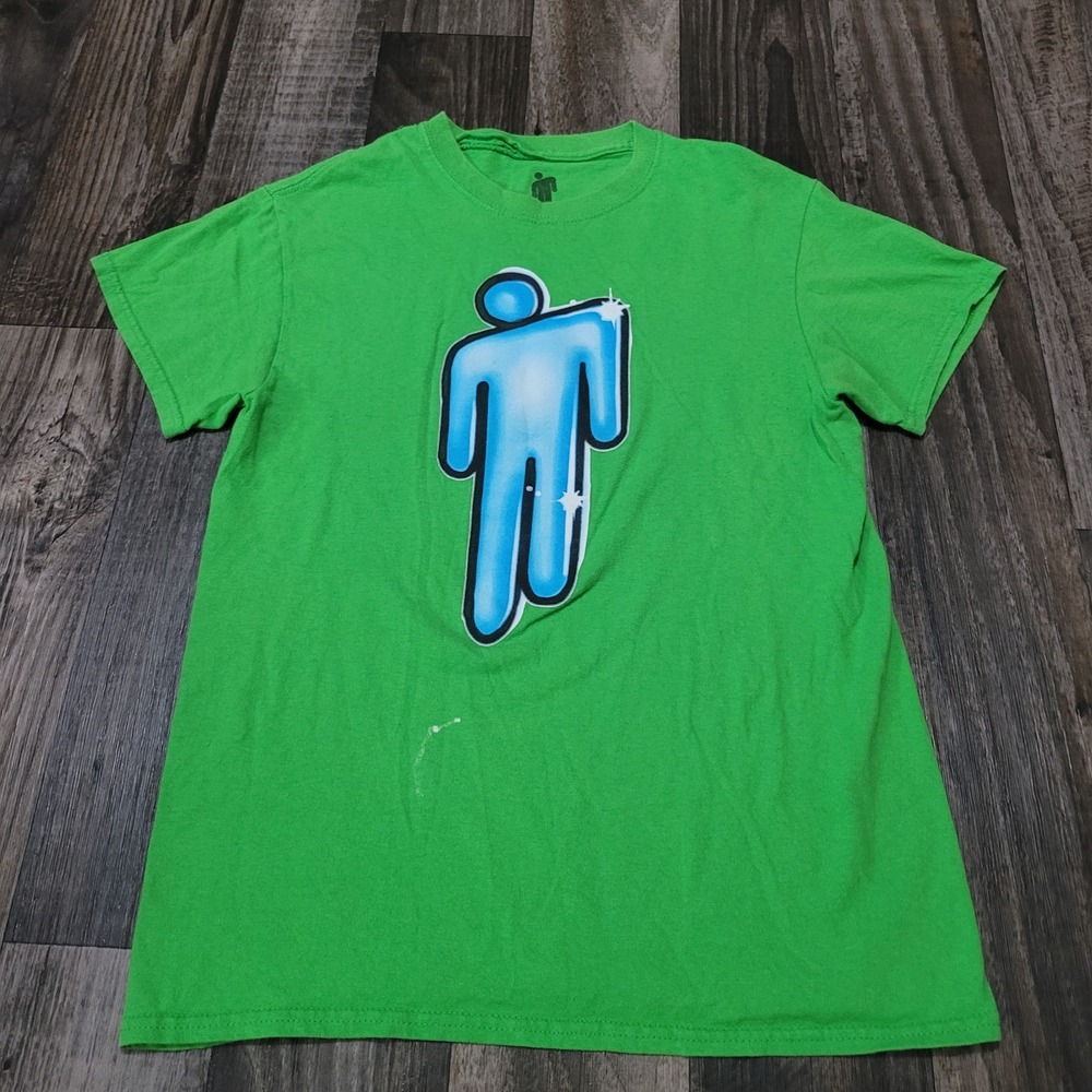Billie Eilish Blohsh Graffiti Size Medium Green T-Shirt (Stain)